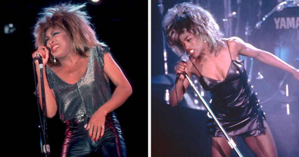 Tina Turner performing; Angela Bassett as Tina Turner, performing