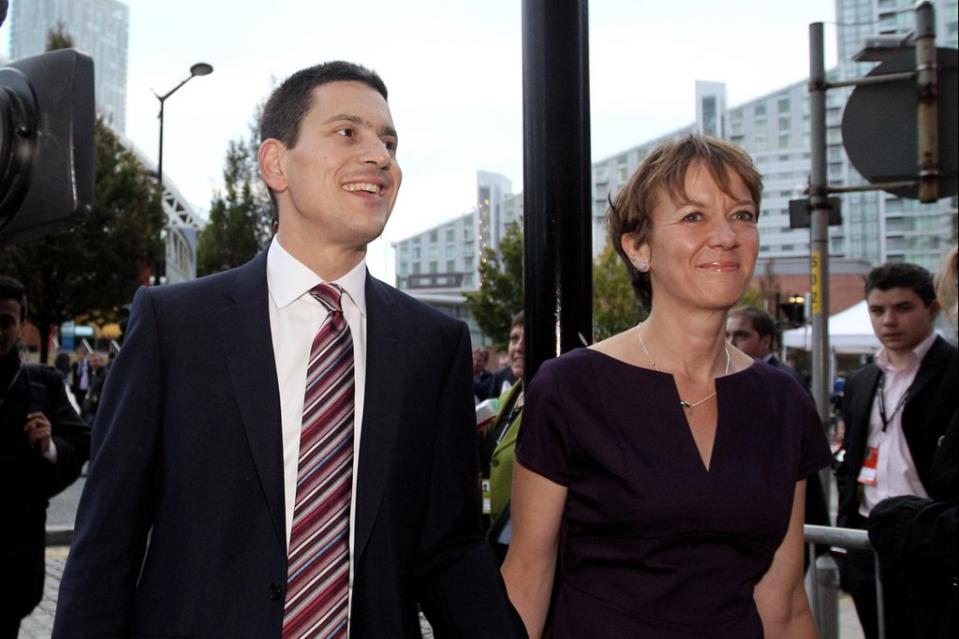 David Miliband and his partner Louise Shackelton (Getty Images)