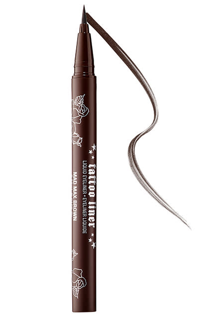 <p>The Kat Von D Tattoo Liner in black is a cult favorite among liquid liner fans, but it's her brown shade that we really love. It's still richly pigmented and dark, but it won't look as severe on women with blonde hair or pale skin.</p><p><strong>Kat Von D</strong> Tattoo Liner in Mad Max Brown, $20, <a rel="nofollow noopener" href="http://www.sephora.com/tattoo-liner-P245205?keyword=kat%20von%20d%20mad%20max%20brown&skuId=1671361&_requestid=169597" target="_blank" data-ylk="slk:sephora.com;elm:context_link;itc:0;sec:content-canvas" class="link ">sephora.com</a></p>