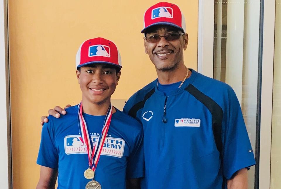 Tyler Mahomes and Rocky Gholson have formed a bond at MLB's Urban Youth Academy in Compton, California, across eight years of tutelage. (Photo courtesy Tyler Mahomes)