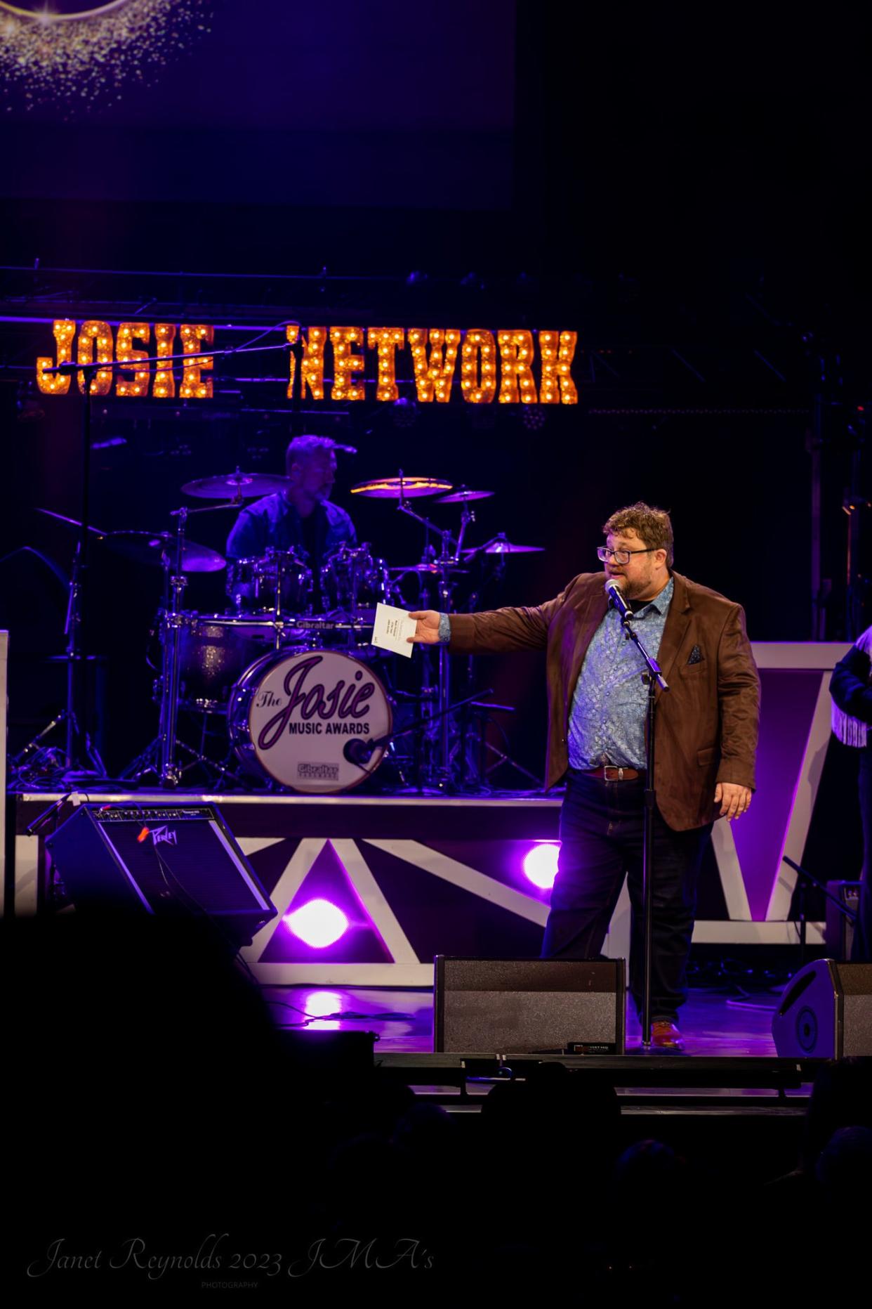 Fort Myers producer Julian Sundby accepts the award for Music Producer of the Year at Nashville's Josie Music Awards on onstage Oct. 22.