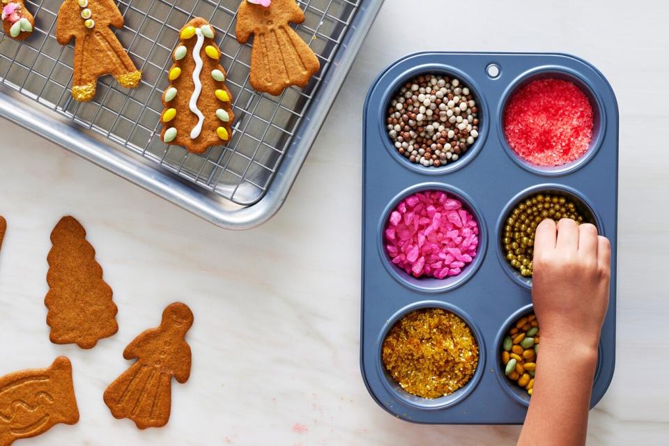 decorating sugar cookies for Christmas season