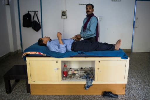 Blind Vinod Kumar Sharma has retrained as a massage therapist
