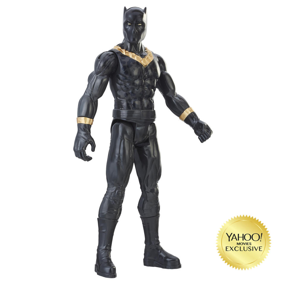 <p>The larger-scale figures reveals more details of Killmonger’s catlike costume. $9.99 (Photo: Hasbro) </p>