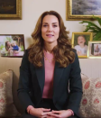 <p>As the Duchess prepares to reveal the results of her <a href="https://www.townandcountrymag.com/society/tradition/a30613232/kate-middleton-survey-uk-tour-announcement/" rel="nofollow noopener" target="_blank" data-ylk="slk:5 Big Questions survey;elm:context_link;itc:0;sec:content-canvas" class="link ">5 Big Questions survey</a>, Kensington Palace posted a <a href="https://twitter.com/KensingtonRoyal/status/1330843472643960834" rel="nofollow noopener" target="_blank" data-ylk="slk:video on Twitter;elm:context_link;itc:0;sec:content-canvas" class="link ">video on Twitter</a> teasing the announcement. In the video, Kate wears a black blazer with a bubblegum-pink sweater underneath. She paired the outfit with <a href="https://www.townandcountrymag.com/style/jewelry-and-watches/a34125215/kate-middleton-personalized-necklace-children/" rel="nofollow noopener" target="_blank" data-ylk="slk:one of her favorite necklaces;elm:context_link;itc:0;sec:content-canvas" class="link ">one of her favorite necklaces</a>, a charm-style piece with each of her children's initials on a little gold disc. </p>