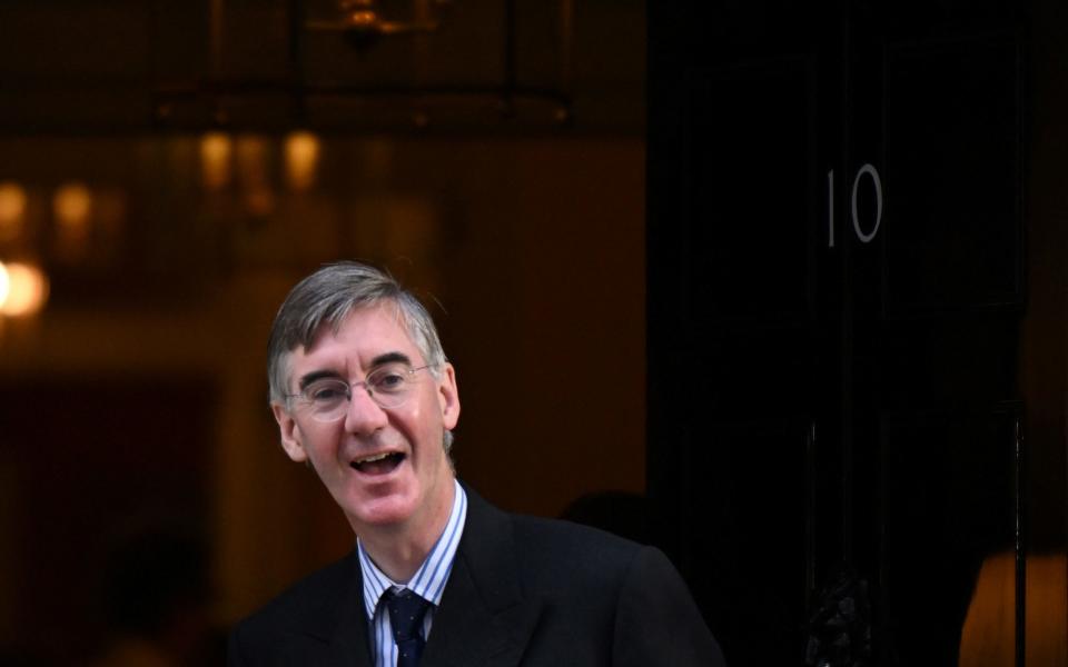 Jacob Rees-Mogg, the new Business Secretary, arrives at Downing Street this morning  - Justin Tallis /AFP 