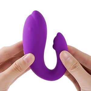 It comes with a remote control and nine different vibration patterns, so you can turn yourself on with ease. <br /><br /><strong><a href="https://amzn.to/3wPX5hb" target="_blank" rel="noopener noreferrer">Get it from Amazon for $28.69.</a> </strong>