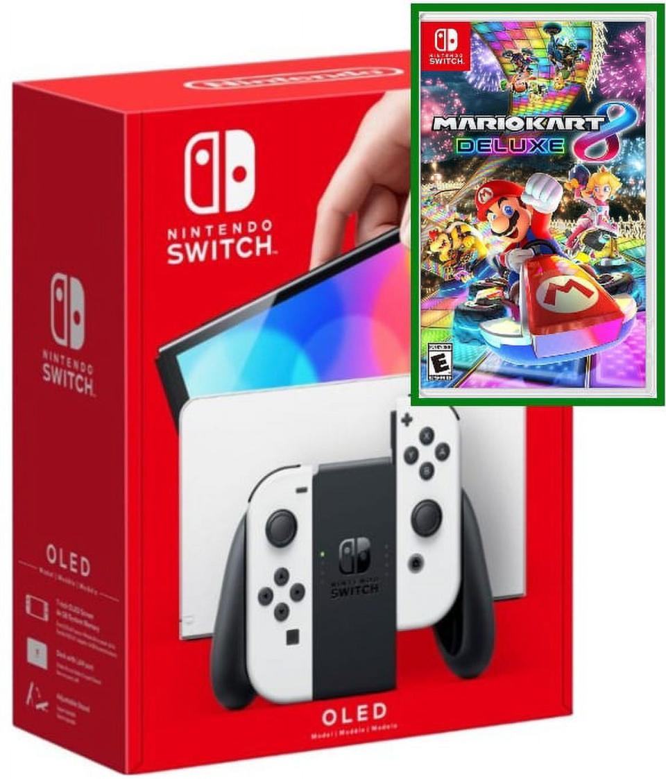 <p><a href="https://go.redirectingat.com?id=74968X1596630&url=https%3A%2F%2Fwww.walmart.com%2Fip%2FNintendo-Switch-OLED-Model-W-White-Joy-Con-Console-with-Mario-Kart-8-Deluxe-Game-Limited-Bundle%2F692568631&sref=https%3A%2F%2F" rel="nofollow noopener" target="_blank" data-ylk="slk:Shop Now;elm:context_link;itc:0;sec:content-canvas" class="link ">Shop Now</a></p><p>Nintendo Switch – OLED Model W/ White Joy-Con Console with Mario Kart 8 Deluxe Game - Limited Bundle</p><p>walmart.com</p><p>$359.00</p>