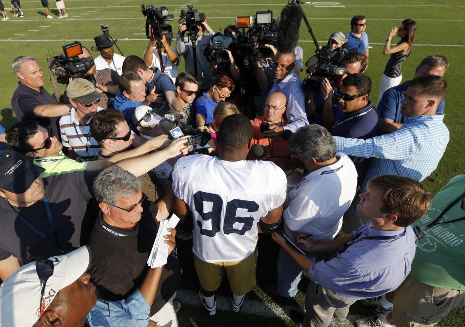 Seventh-round draft picks don't normally attract the kind of attention Michael Sam got after being picked by the Rams. (AP)