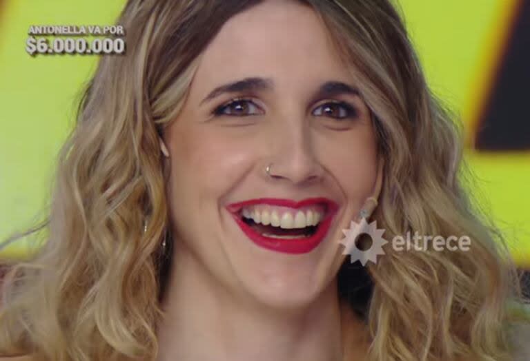 Antonella jugó por $6.000.000 en Los 8 escalones (Foto: Captura de TV / eltrece)