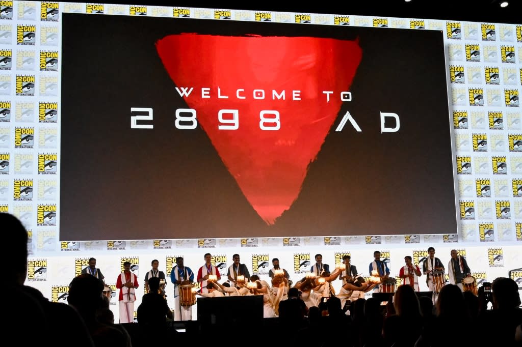 Bollywood dancers perform before the “Kalki 2898-AD a.k.a. Project K” panel and screening at the 2023 Comic-Con International: San Diego at the San Diego Convention Center on July 20, 2023 in San Diego, California.