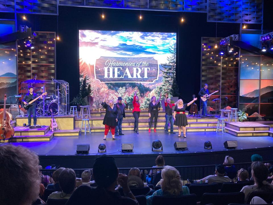 Performers sing at Dollywood's Harmonies of the Heart show.