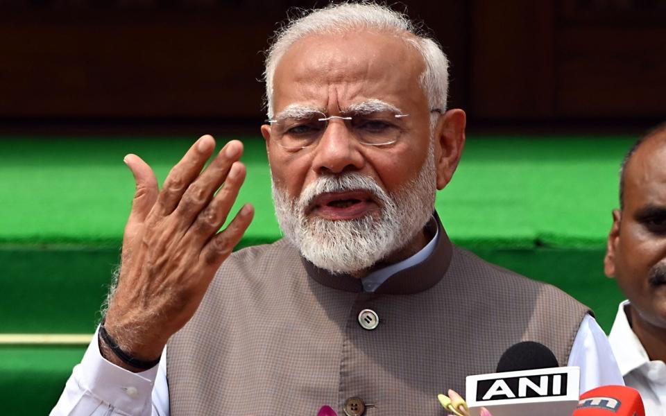 Narendra Modi, India's prime minister, announced funding for new jobs in the first budget of his new coalition government