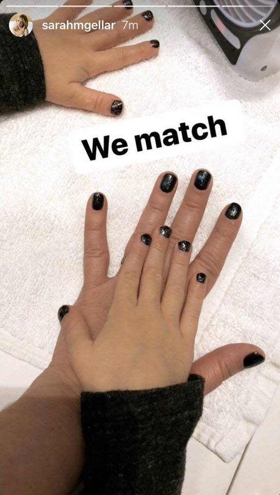 Gellar and her son show off their matching manis. (Photo: Instagram/Sarah Michelle Gellar) 