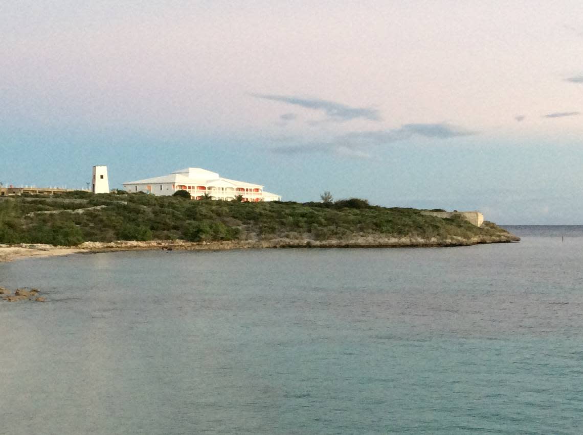 The present-day view from “The Regatta Village” in South Caicos, Turks and Caicos Islands where the late Queen Elizabeth II and her late husband Prince Philip entered when they visited in 1966. Every year, islanders celebrate the visit with boat races, pageantry and dance.