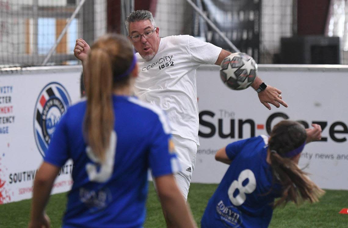 Jeremy Schultz, owner of Soccer City where a craft brewery is matched with an indoor soccer facility, offers a tour on Wednesday, Sept. 14, 2022 in Visalia.