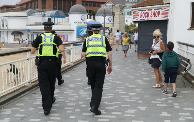 Police patrol beach