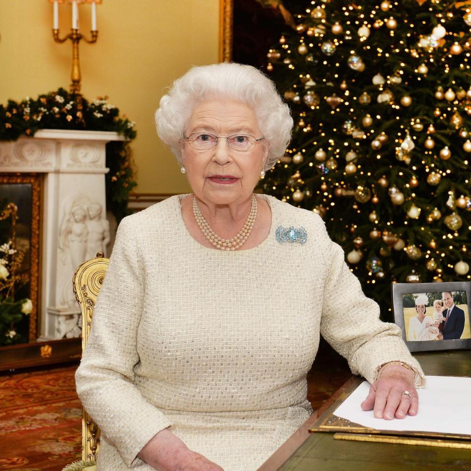 The Queen wearing the brooch for the 2015 Christmas Day broadcast - John Stillwell-WPA Pool/Getty Images