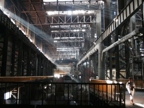 empty idle chinese steel factory manufacturing