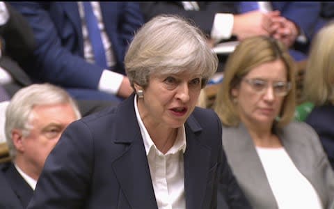 Mrs May addresses the Commons on the day Article 50 was triggered.  - Credit: AP