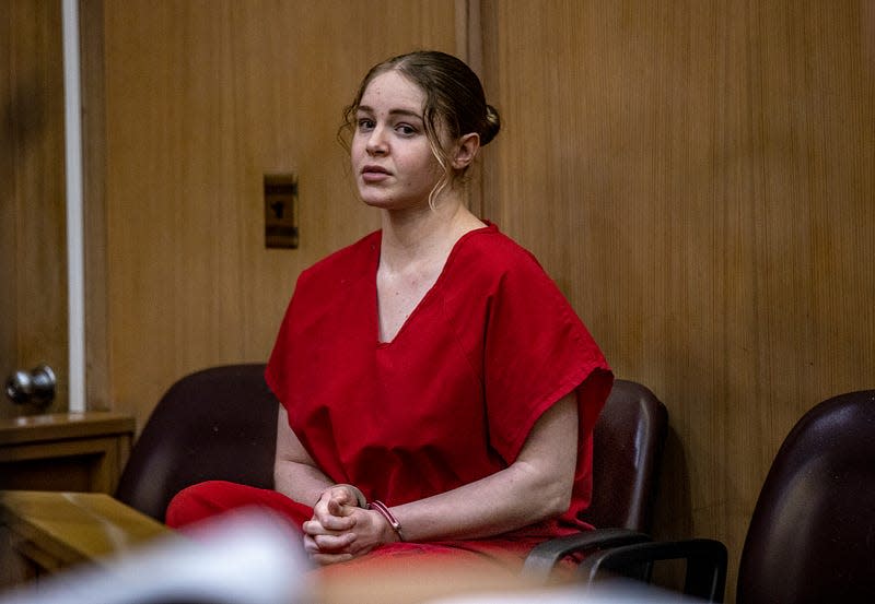 OnlyFans model Courtney Clenney seats in the courtroom during a hearing where Judge Laura Shearon Cruz will be ruling whether she can get out of jail to await trial or remain in jail.She is accused of murdering her boyfriend Christian Obumsel last April 3 in Miami. The hearing took place at the at the Richard E. Gerstein Justice Building, in Miami, on Thursday, Dec. 08, 2022. 