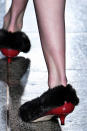 <p>Kane also debuted fur-lined patent-leather red heels at his London Fashion Week show. (Photo: Getty Images) </p>