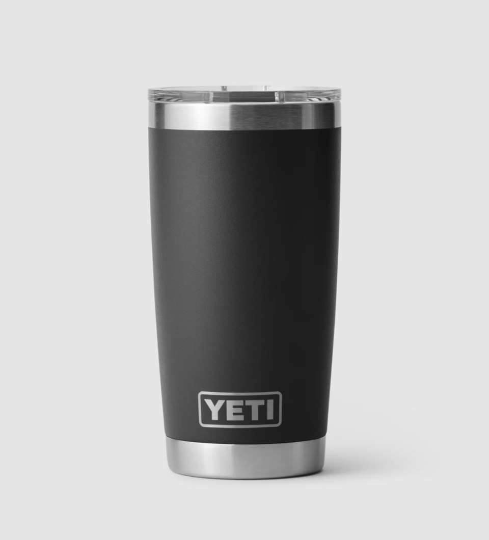 YETI Rambler 20 oz Stainless Steel Vacuum Insulated Tumbler in black and silver (Photo via YETI)