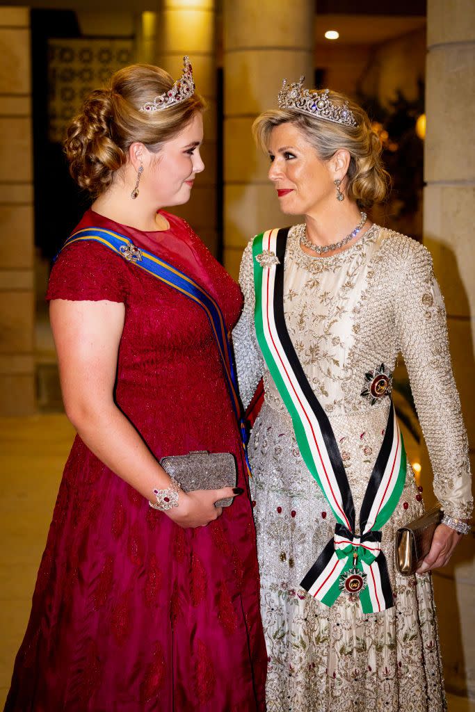 belgian and dutch royal family leaving their hotel prior to the wedding of al hussein bin abdullah, crown prince of jordan