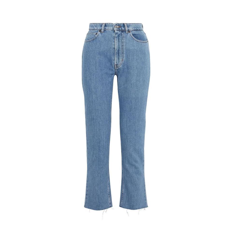 18) Eifele Frayed High-Rise Straight-Leg Jeans