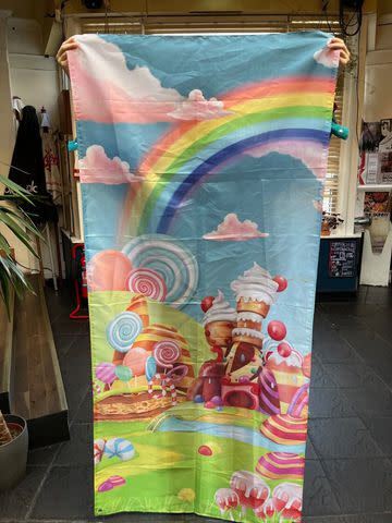 <p>Ebay</p> A backdrop from 'Willy's Chocolate Experience'