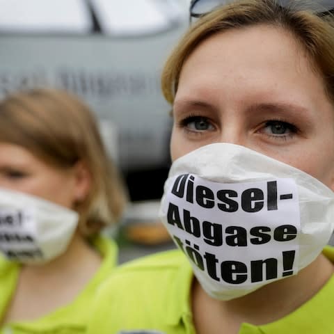 German dieselprotestor - Credit: AP