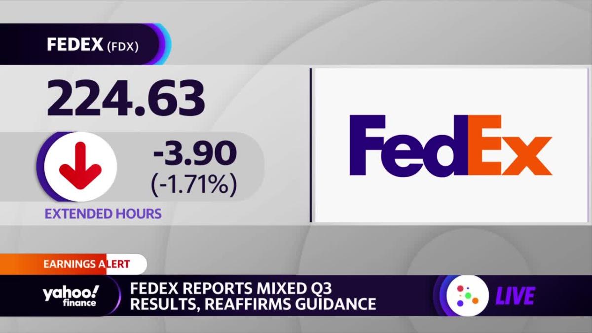 FedEx stock moving lower after reporting mixed Q3 results [Video]