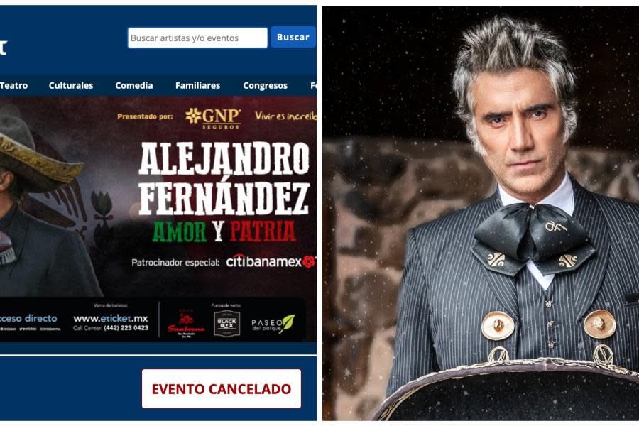 ¡Malas noticias! Cancelan concierto de Alejandro Fernández en Tijuana