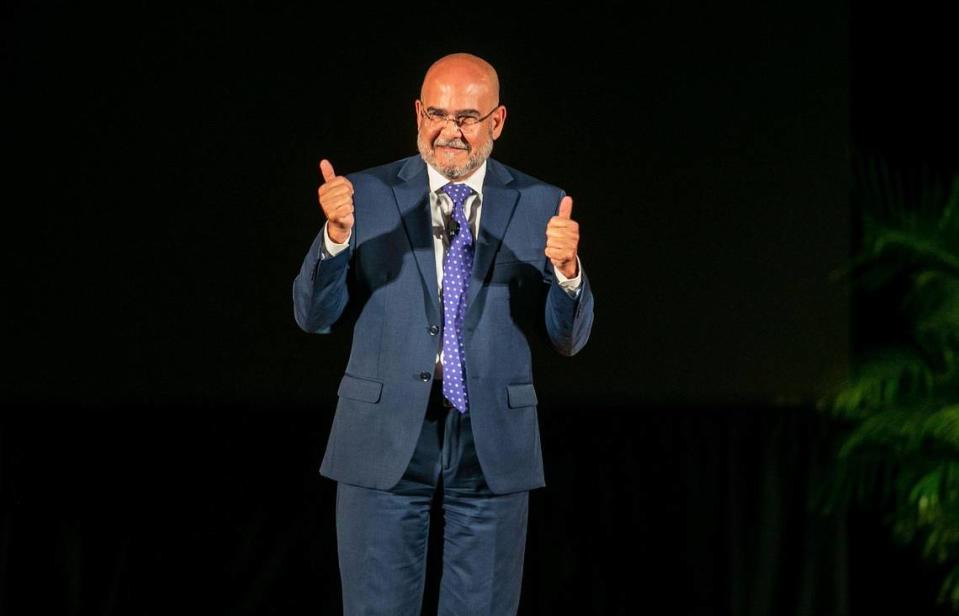 Superintendent Dr. Jose L. Dotres speaks during his first Miami Dade County Public Schools District 2022- 2023 Opening of Schools event at Miami Senior High School in Miami, on Friday, Aug. 5, 2022.