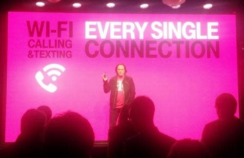 John Legere onstage at T-Mobile's Uncarrier 7.0 event