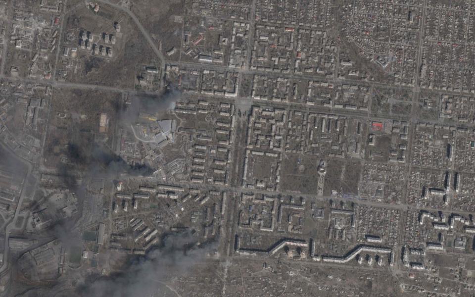 As satellite images show, little remains of Mariupol after weeks of relentless Russian bombardment - ANDOUT/Planet Labs PBC/AFP via Getty Images