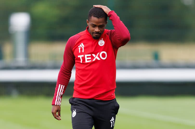 Luis Lopes during an Aberdeen training session at Cormack Park