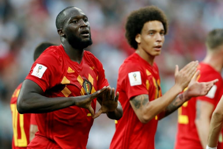 Romelu Lukaku celebrates after scoring against Panama