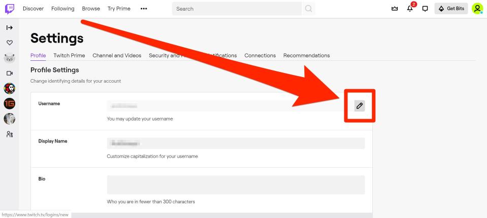 How to change Twitch username   2