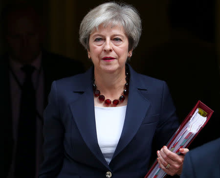 FILE PHOTO: Britain's Prime Minister Theresa May leaves 10 Downing Street in London, September 5, 2018. REUTERS/Hannah McKay