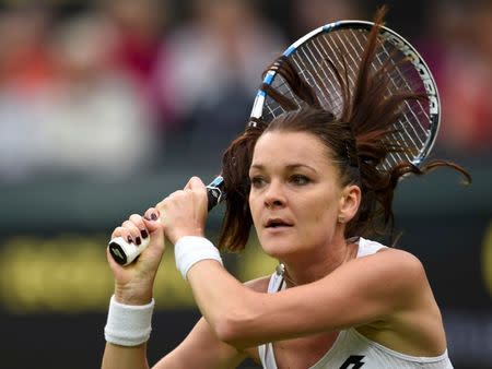 Britain Tennis - Wimbledon - All England Lawn Tennis & Croquet Club, Wimbledon, England - 29/6/16 Poland's Agnieszka Radwanska in action against Ukraine's Kateryna Kozlova REUTERS/Tony O'Brien