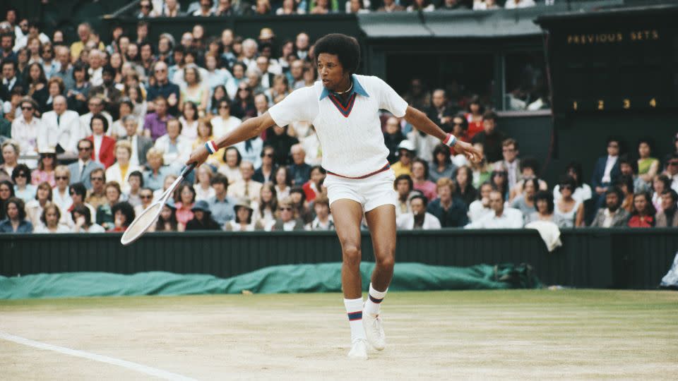 Ashe won the Wimbledon title in 1975. - Tony Duffy/Allsport/Getty Images