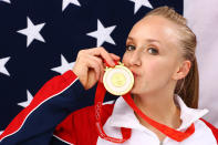 <b>Women's gymnastics' individual all-around</b><br>After Patterson, Nastia Liukin continuted the winning tradition at the 2008 Beijing Olympics. (Photo by Kristian Dowling/Getty Images)