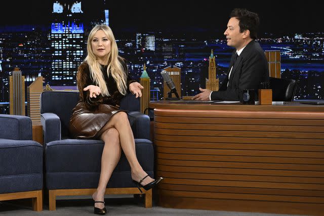 <p>Todd Owyoung/NBC via Getty</p> Kate Hudson on 'The Tonight Show Starring Jimmy Fallon' on May 2, 2024
