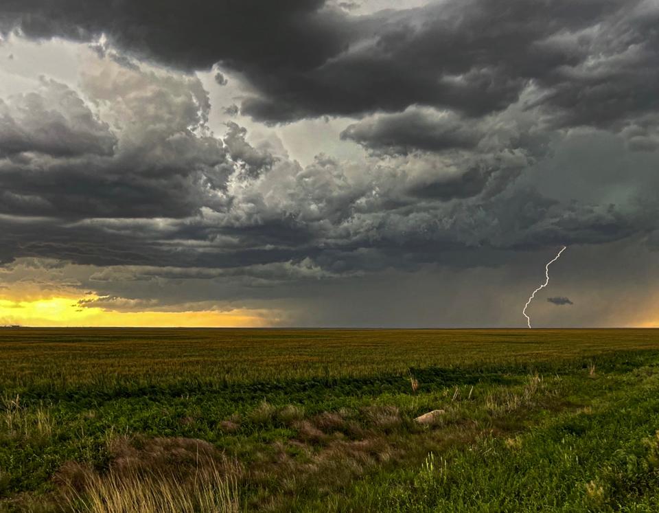 A storm with lighting is seen during a trip taken by Caitlyn Mims and others with Ultimate Storm Chasing Tours.