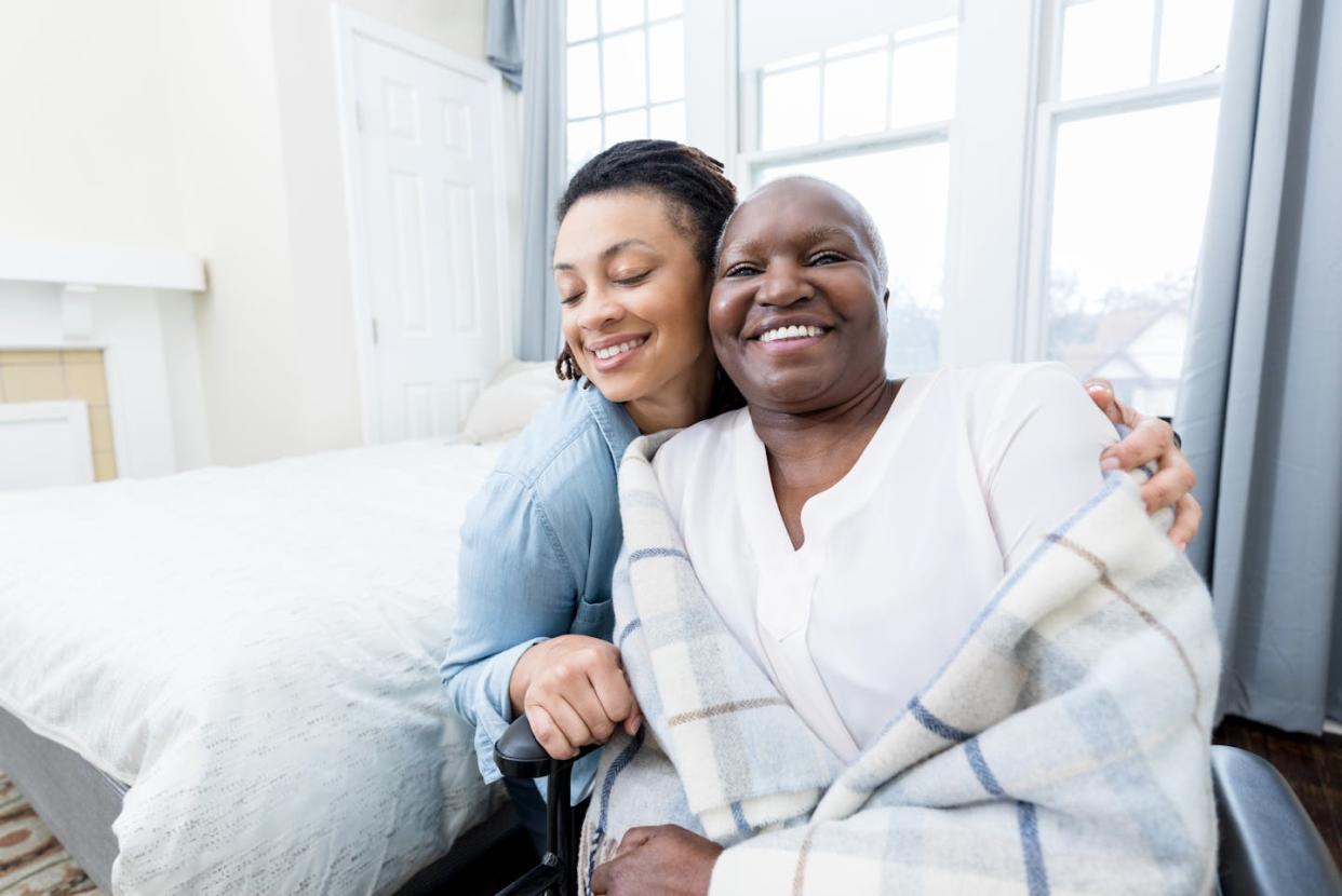 Self-care, although often neglected by caregivers, is critical when looking after a loved one. <a href="https://www.gettyimages.com/detail/photo/mid-adult-woman-bonds-with-elderly-mother-royalty-free-image/1280549720?phrase=family%2Bcaregiver%2Bin%2Bhospital" rel="nofollow noopener" target="_blank" data-ylk="slk:SDI Productions/E+ via Getty Images;elm:context_link;itc:0;sec:content-canvas" class="link ">SDI Productions/E+ via Getty Images</a>