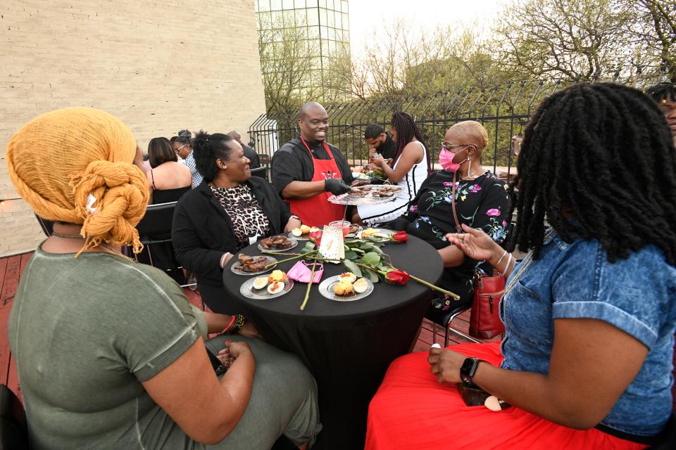 Chef Andrew Randall serves a four-course meal on the rooftop patio at Haze on Texas as part of 318 Restaurant Week.