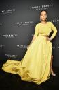 <p>In custom Oscar de la Renta, Chopard jewels and René Caovilla shoes at the Fenty Beauty launch in NYC.</p>