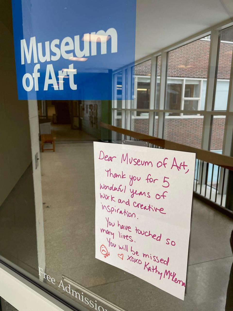 The Museum of Art in the Bratton Recital Hall in the Paul Creative Arts building at the University of New Hampshire has closed, as seen Monday, Jan. 22, 2024.