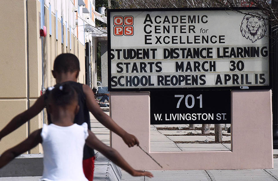 March 20: Schools in Orlando, Florida, closed earlier in the month, but there was hope for a quick return. (Getty Images)